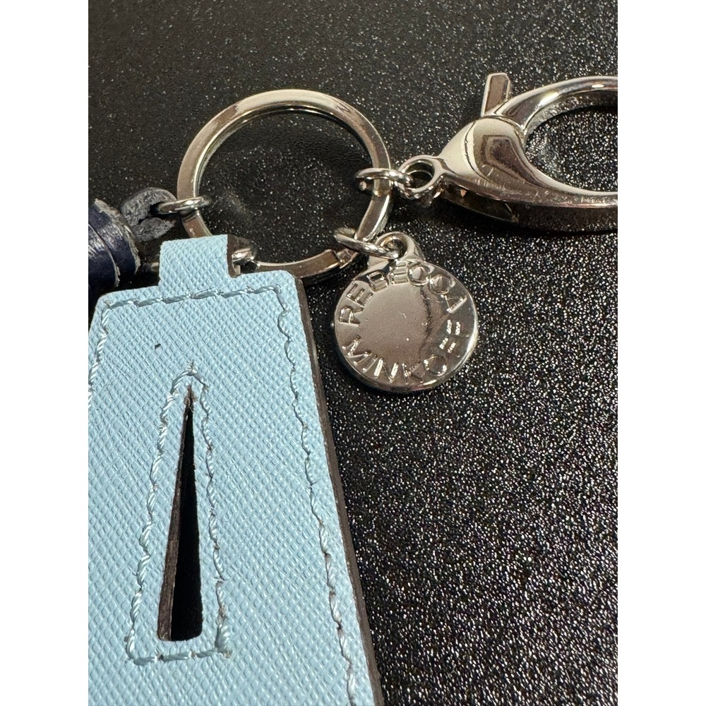 Rebecca Minkoff Letter A Light Blue Saffiano Tassel Charm Keychain‎ Bag Fob - Picture 6 of 12